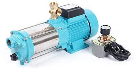 GCIUEMMH Gartenpumpe Edelstahl - 1300W Centrifugal Kreiselpumpe Hauswasserwerk mit Druckschalter 4000 L/H 9.8 Bar Gartenpumpe Selbstansaugend 8m Förderhöhe Wasserpumpe für Hauswasserwerke Haus Garten