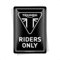 Nostalgic-Art Carte postale rétro, 10 x 14 cm, Triumph – Riders Only – Idée cadeau pour motards, Official License Product (OLP), en métal, mini plaque comme carte de voeux