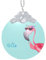 QGWDYYJQ Hello Glasses Flamingo bedrucktes Glas rund Anhänger Glasornamente Weihnachtsbaumschmuck