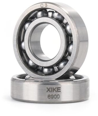 XiKe 2 Pcs 6900 C3 Kugellager 10x22x6mm Offen und Chromstahl, Passend für DIY, Auto, Motorräder, ATV, Getriebe, Motor, CNC, Industrie, Landwirtschaft, Technik, Gartenmaschinen.