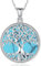 Collier Arbre de Vie Femme Argent Sterling 925 Pendentif Arbre de Vie Femme Collier Turquoise Arbre de Vie Bijoux pour Femme Fille Maman