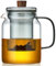 MESNEY 1000ml Glass Teapot with Infuser, Heat-Resistant Borosilicate Glass and Wooden Lid Knob. Glass Tea Pot Infuser for Loose Tea, Herbal Tea Pot