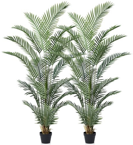 VeriNatural Künstliche Palme 180 cm - Kunstpflanze mit UV-Schutz,Fake Pflanze - Groß Deko Pflanze Perfekt für Innen Außen,Zimmerpflanze für Wohnzimmer, Balkon & Badezimmer 2Pack,VN125
