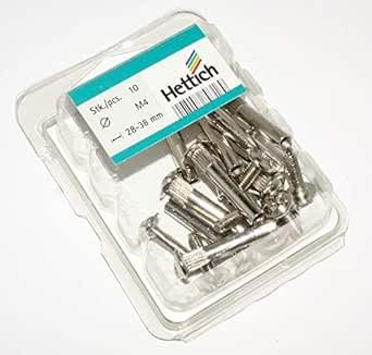 Hettich Verbindungsschrauben, Spannmaß 28-38 mm, Stahl vernickelt, 10 Stück