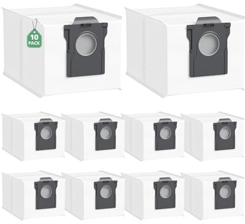 10 bolsas X40/X50 Ultra para aspiradoras Dreame X40/X50 Ultra/L10s Pro Ultra Heat /L40 Ultra /L10s Ultra Gen 2/Mova E30 Ultra/P50 Pro Ultra, 3,2 L de repuesto con gran capacidad