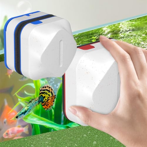 SPEALLOY 2-in-1 magnetische Reinigungsbürste für Aquarien, Reinigungsbürste und Futterring, Öko-Pflegeset, Aquarium-Schmutzentferner für kleine Gläser