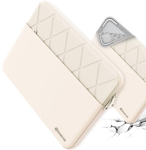 Smatree Laptop-Hülle für 40,6 cm (16 Zoll) GIGABYTE AERO 16 XE5/YE4/YE5, schützende Laptoptasche mit Zubehörfach, YKK-Reißverschluss, patentiertes Super-Ecken-Design, Weiß (E619W)