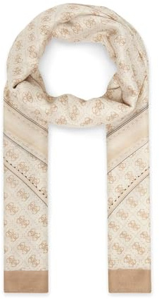 GUESS NOELLE PRINTED SCARF 90X180, COLOR WLO - WHITE LOGO WLO - WHITE LOGO One Size