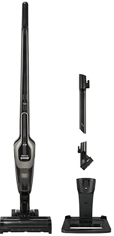Gorenje SVC216110FSIIBKA Akku Staubsauger/Motorleistung: 132 W/Saugkraft: 26 W/Bis zu 55 min Laufzeit/Schmutz-Auffangbehälter: 0,6 Liter/Gewicht 2,9 Kg/Turbobürste/Extralanges und Flexibles Zubehör