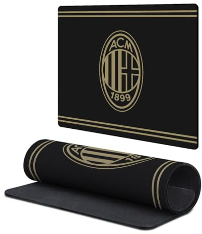 Head Case Designs Licenza Ufficiale AC Milan Nero & Oro Logo Cresta 9.84 x 11.81 x 0.12 Inches (250 x 300 mm) - S Tappetino per Mouse E Scrivania da Ufficio per Giochi Tastiera PC