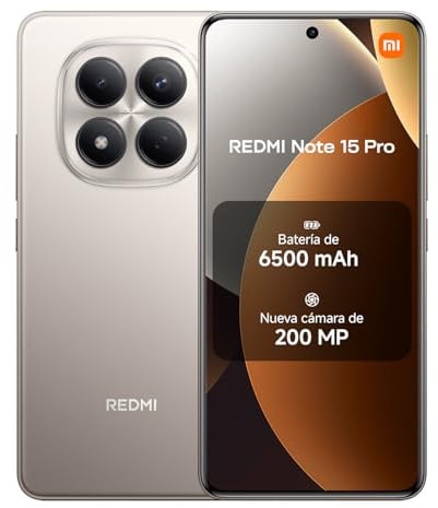 XIAOMI REDMI Note 15 Pro, Smartphone 8+256GB, Titanio, 6500 mAh