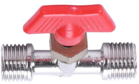 MuchLuckystar Gas Needle Valve, 1/4 x 1/4 BSPT Male Thread Joint Pipe Vent for Air Compressor Part Flow Control Shut-Off Device