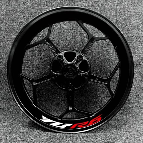 Strisce cerchione Adesivi Per Cerchi Moto Per Yamaha YZF R6 YZF-R6 YZFR6 Da 17 Pollici, Strisce Riflettenti Impermeabili Set Ruota Adesivi Cerchi Moto(Colore 2)