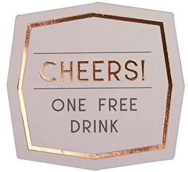 Neviti Geo Blush-Bevande Gettoni, Carta, 4.5 x 4.5 x 0.1 cm, 25 unità