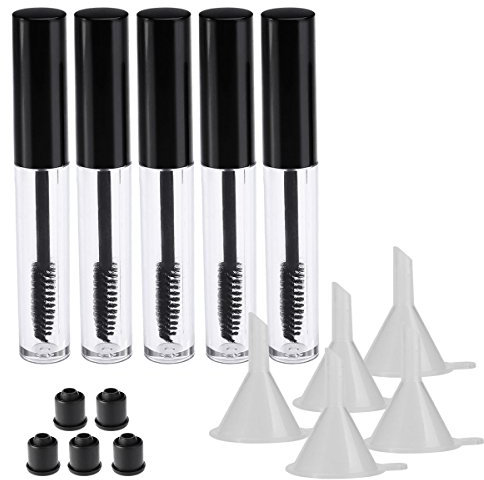 Frcolor 5pcs wiederverwendbar 10ml Set leer Wimpern Tube Mascara Container mit Wimpern Zauberstab Trichtern und Transfer Pipetten für Rizinusöl