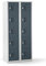 QUIPO eurokraft | Basic | 5er-Schließfachschrank | 2 Abteile | lichtgrau/basaltgrau | B 800 mm | 10 Fächer | Drehriegel