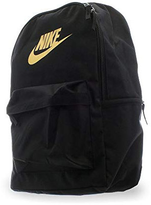 Nike Unisex Jugend Heritage Rucksack, Black/Black/METALLIC Gold, Einheitsgröße