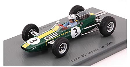 LOTUS 25 GERHARD MITTER 1965 N.3 GERMAN GP 1:43 - Spark Model - Formula 1 - Die Cast - Modellbausatz
