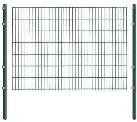 Doppelstabmattenzaun - Komplettset inkl. Pfosten und Montagematerial - Verschiedene Längen und Höhen – Grün oder Anthrazit (L 18 m | H 143 cm | Grün)