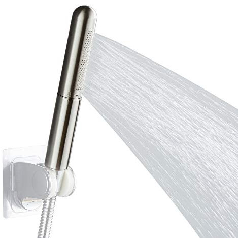 Pommeau de douche rond en cuivre massif de salle de bain pressurisé haute pression baguette de douche pulvérisateur finition nickel brossé