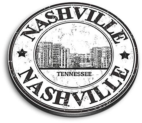 1 x Round MDF Magnet - Nashville Tennessee United States USA 4773