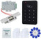 FTSTech Kit de Seguridad para el Hogar con Control de Acceso de Puerta RFID con Teclado Independiente de 125KHz+Cerradura Eléctrica+Fuente de AlimentaciónKit de Cerradura Eléctrica NC)