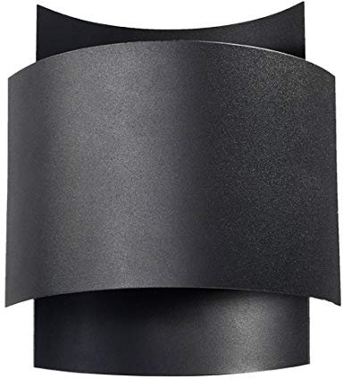SOLLUX Wandleuchte IMPACT Double Source Wandleuchte Lampe Stahl LED Birne Minimalistisches Modernes Design Farbe Schwarz 23x22x11cm