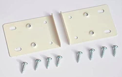 BSM Marketing Kit de réparation de charnière de porte de placard de cuisine comprenant plaques et vis de fixation marron, crème, zinc et blanc (4, crème)