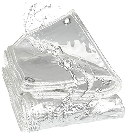 JYSSH Plane Transparente wasserdichte mit Ösen, Abdeckplane Durchsichtige PVC Gewebeplane, Regenfest Allzweckplane Kunststoffplane Bootsplane Holzabdeckplane,3x4m