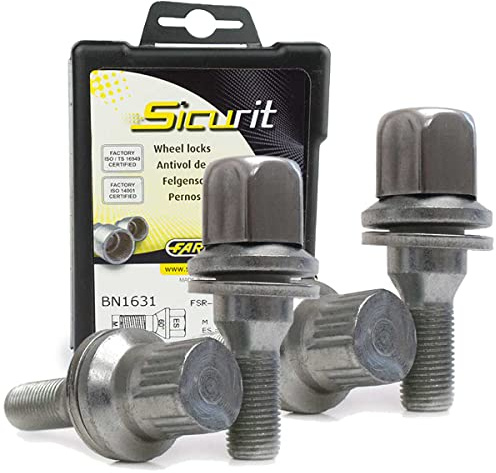 Wemar Tornillos antirrobo Cintura Plana M12x1,25 36mm FSR-1907 Compatible con Peugeot 1007 106 I 106 II 205 I Cabriolet 205 II 205 Kasten 206 C