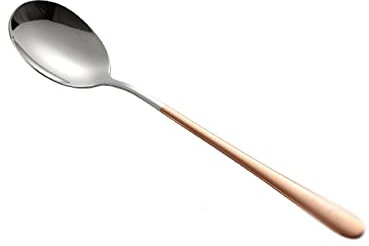 TOMYEUS Cuchara Cuchara de té Helado de Mango Largo, Cuchara de café, Cuchara de Helado, cucharas de Acero Inoxidable agitando cucharas, Conjunto de 2 Vajilla