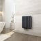 EMKE Radiatore Orizzontale Ovale, 550 x 440 mm, Antracite, Radiatore Design, Doppio Strato, Radiatore Tubolare Piccolo Riscaldamento Collegamento Laterale, Acqua Calda