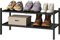 kiplant Schuhregal aus Bambusholz, stapelbar, 2 Etagen, Schwarz