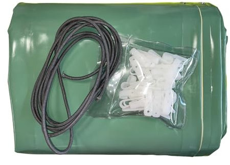 Bâche hivernage Piscine Hors Sol Ubbink Linea 650 x 350 cm - Toile PVC 580 g/m² Vert Amande - Couverture Hiver