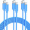 Avoalre 2M USB C to Lightning Cable 3Pack - MFi Certified Fast Charging Compatible with iPhone 14/13/12/11 Pro Max/X/XS/XR/iPad Pro/MacBook Air/iPod - Blue
