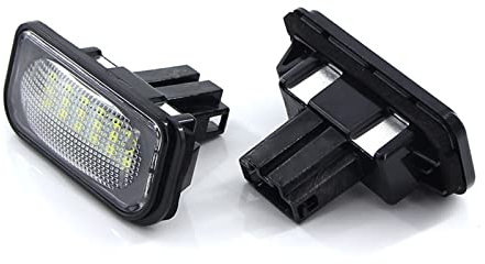 DENJAY Kennzeichenleuchte 2 Stücke Weiß - Kennzeichenbeleuchtung Für W203 Auto Nummernschild Lampe Für W203 4Türer 2001-2007 Nummernschildleuchte