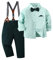 Amissz Baby Jungen Gentleman Set, Kinder Festliche Kleidung Taufkleidung Anzug Langärmeliges Shirt & Hosen Outfit Grün, 3-4 Jahre