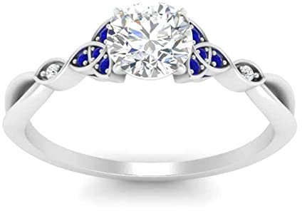 Created Gem Round Faceted Blue Saphir Cz Ringe - 92,5 Silberring Blue Blue Sapphire Cz Edelsteinringe - einzigartiges Schmuckgeschenk für Freund