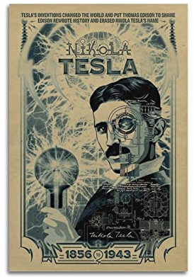 Nikola Tesla Leinwand Kunst Poster Und Wandkunst Bilddruck Moderne Familienzimmer Dekor 12x18inch(30x45cm)