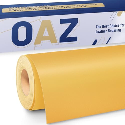 OAZ Leder Reparatur Patch, 40x80cm Lederflicken Selbstklebend Leder Reparatur Patch, für Möbel, Sofas, Autositze, Handtaschen, Jacken, Leder Renovierung, Gelb