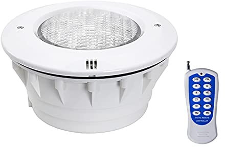 WZYJLyds Pool Beleuchtung mit Nische PAR56 RGB Poolbeleuchtung ABS-Schale 12V Wasserdicht IP68 mit Fernbedienung für Unterirdischen Pool, Teich, Draussen(18W)