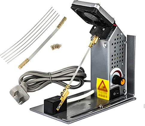 Taglierina termica elettromeccanica a corda calda per marchi, kit di utensili da taglio, macchina per tagliare pizzi a nastro con 1 coltello + filo caldo a 5 radici per marchi, pizzi, velcro, lacci