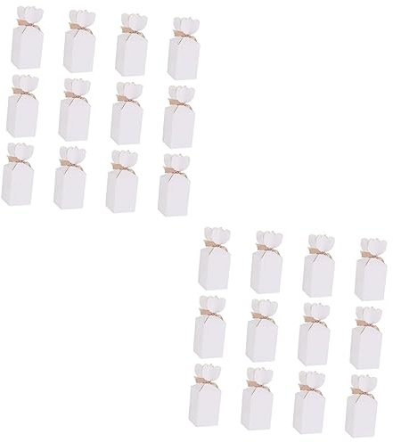 Mobestech 2 Sets Süßigkeitenboxen Für Hochzeiten Würfel-geschenkboxen Für Karton Festival-verpackung Band-geschenkboxen 20 Stück * 2