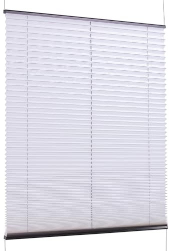 K-Home Klemmfix-Plissee Florida Weiß 80 x 210 cm (B x L) einzigartiges Design mit bezauberndem Lichteffekt