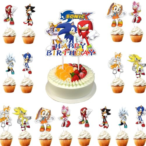 Dekorationen Kuchendekoration Cupcake Toppers Tortendeko Deko Geburtstag Cupcake Toppers Set Kuchen Dekoration Junge Cake Topper für Kinder (I)