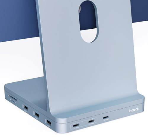 Inateck Replicador de Puertos iMac Compatible con iMac 24 Pulgadas 2021/2023, 8 en 1 iMac HUB USB 3.2 de Aluminio con Carcasa SSD NVMe, USB A/C 3.2 y Ranura para Tarjeta SD, DK2001