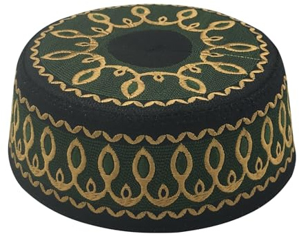 Kinder Muslimische Gebetshut Islamischer Kufi Rund Stickerei Cap Männlich Türkisch Arabien Ramadan Stickerei Cap Atmable Stickerei Saudi Arabien Beanie Hut Sonnenhut für Kinder und Jugendliche