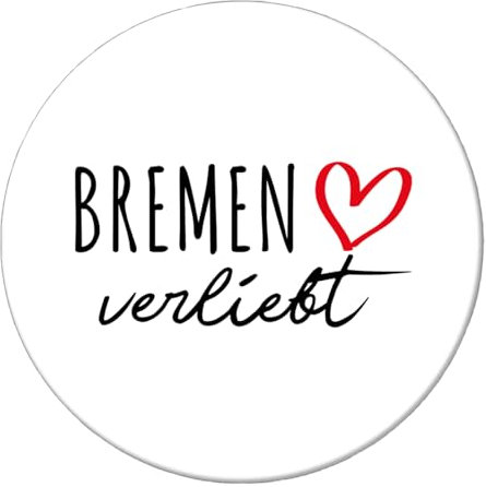 Huuraa Magnet Bremen verliebt 59mm Kühlschrankmagnet rund Flaschenöffner Geschenkidee