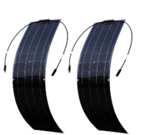 Pannello solare flessibile in fibra di vetro da 2 pezzi da 200 Watt, monocella portatile da 21 Volt 10BB Il pannello solare più flessibile con nastro adesivo per,BlackSolarpanels