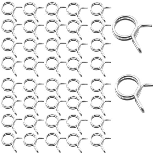 DZS ELEC 100 abrazaderas de manguera de riego de acero inoxidable de 6 mm, accesorios de riego de metal, kit de riego por goteo, conectores de acero galvanizado, abrazaderas de tubo de doble alambre,